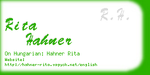 rita hahner business card